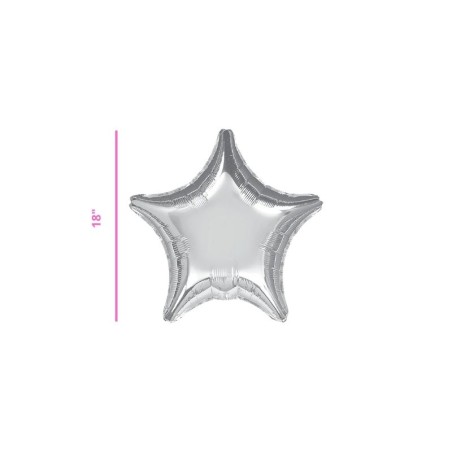 GLOBO METÁLICO ESTRELLA PLATA 18
