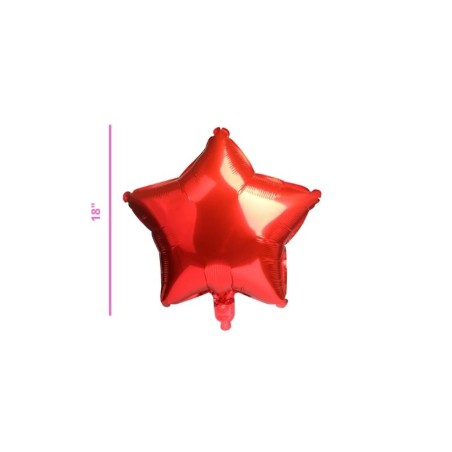 GLOBO METÁLICO ESTRELLA ROJO 18