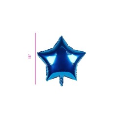 GLOBO METÁLICO ESTRELLA AZUL FUERTE 18