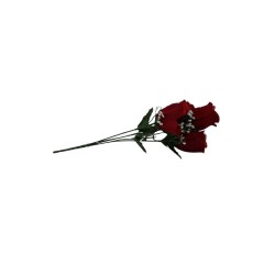ROSAL BOTÓN ROJO TERCIOPELO X5
