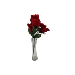 ROSAL BOTÓN ROJO TERCIOPELO X5