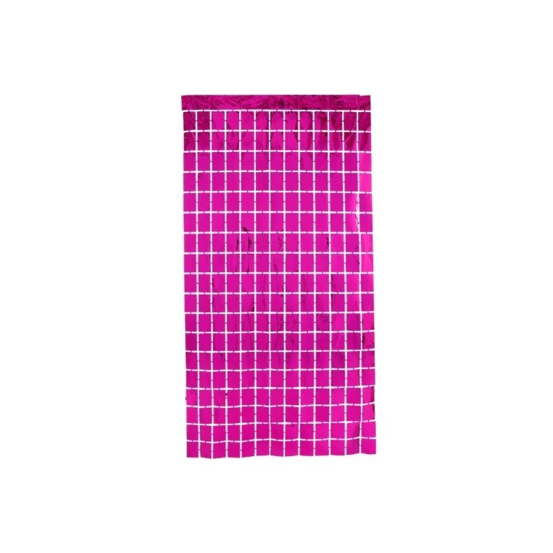 CORTINA DE CUADROS FUCSIA