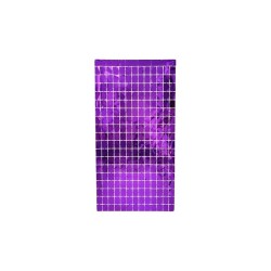 CORTINA DE CUADROS MORADO