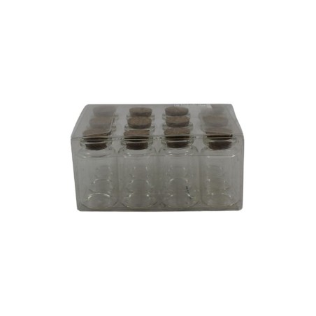 FRASCO DE VIDRIO CON CORCHO DE 2X1