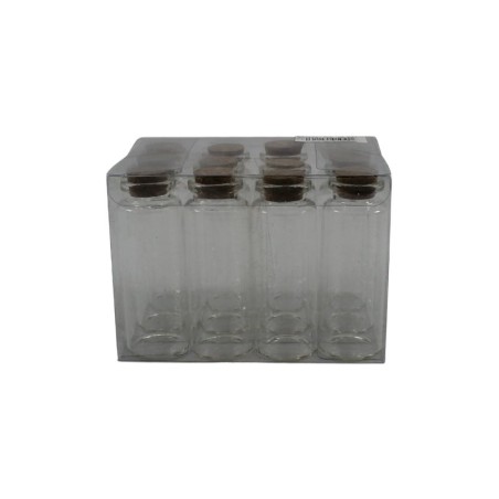 FRASCO DE VIDRIO CON CORCHO DE 3X1