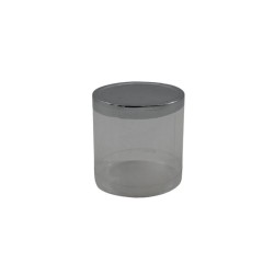 BOTE DE ACETATO CON TAPADERA PLATA