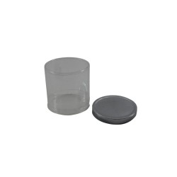 BOTE DE ACETATO CON TAPADERA PLATA