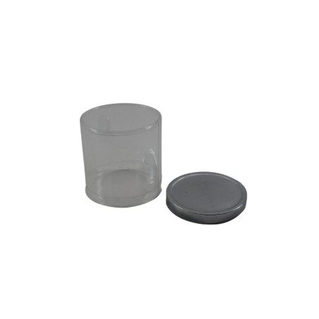 BOTE DE ACETATO CON TAPADERA PLATA