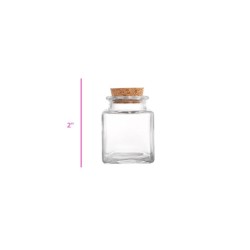FRASCO DE VIDRIO CUADRADO 2 CON CORCHO