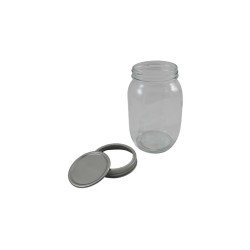 FRASCO DE VIDRIO CON TAPA METÁLICA