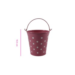 CUBETA ROSA CON PUNTOS