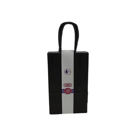 BOLSA DE PAPEL 13X8X21CM NEGRA