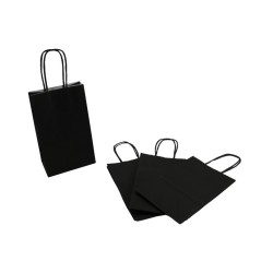 BOLSA DE PAPEL 13X8X21CM NEGRA