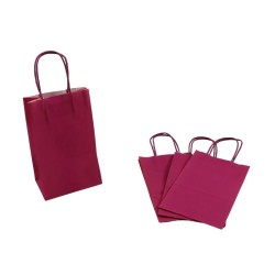 BOLSA DE PAPEL 13X8X21CM  FUCSIA