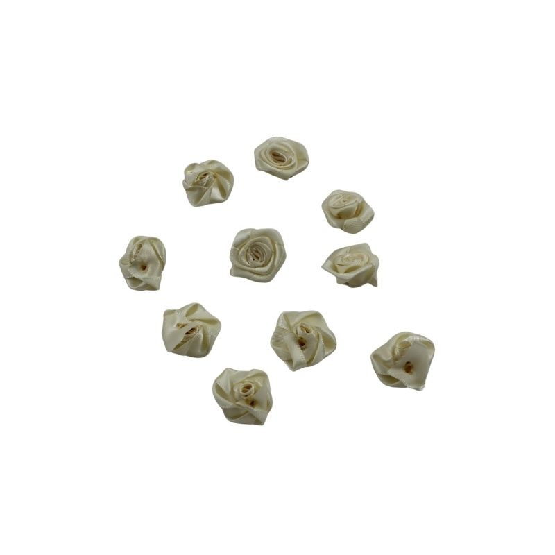 ROSA DE LISTÓN SATÍN CREMA 3CM