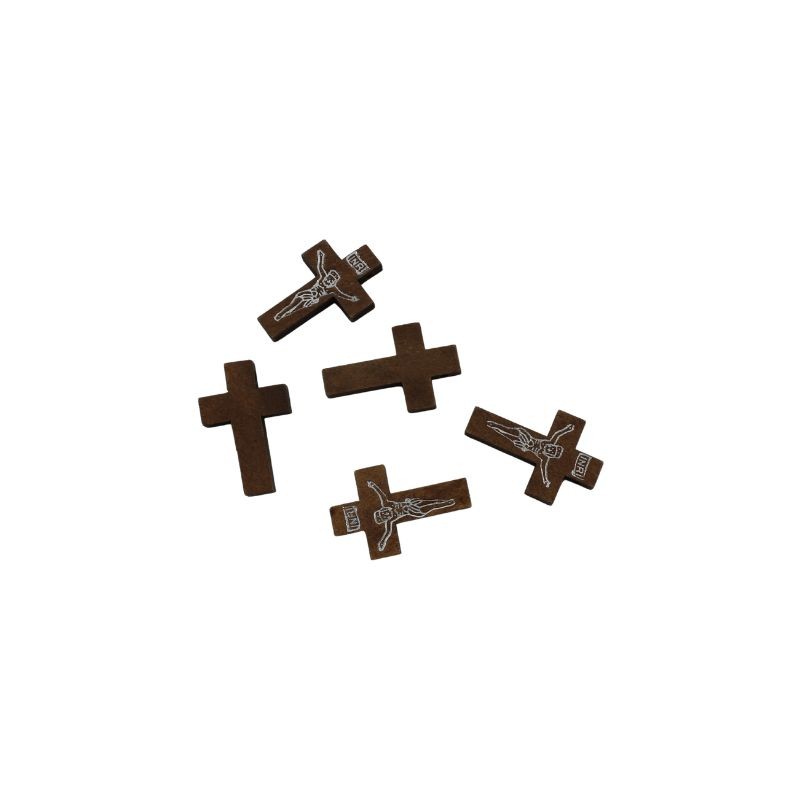 DIJE DE CRUZ DE MADERA 3.3X2.2CM