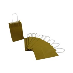 BOLSA DE PAPEL CON ASA 8X5 DORADO
