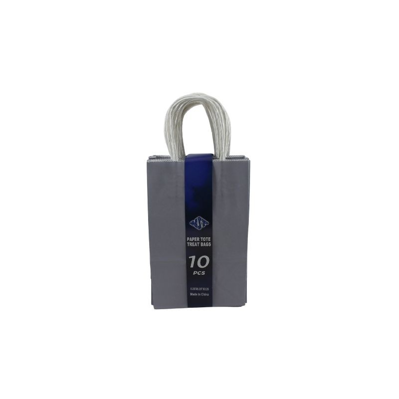 BOLSA DE PAPEL CON ASA 8X5 PLATA