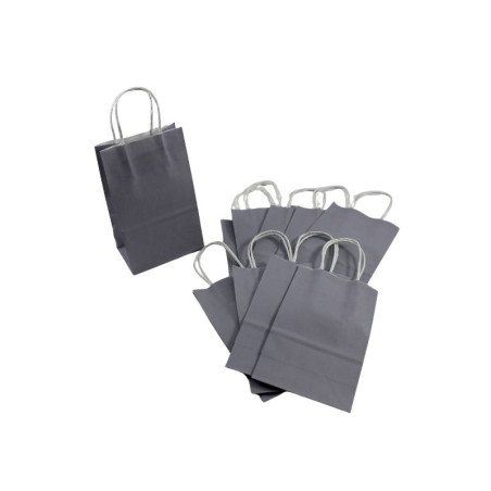 BOLSA DE PAPEL CON ASA 8X5 PLATA
