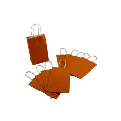 BOLSA DE PAPEL CON ASA 8X5 NARANJA