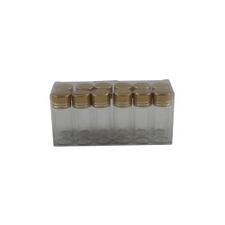 FRASCO DE VIDRIO DE 4.5CM CON TAPA METÁLICA