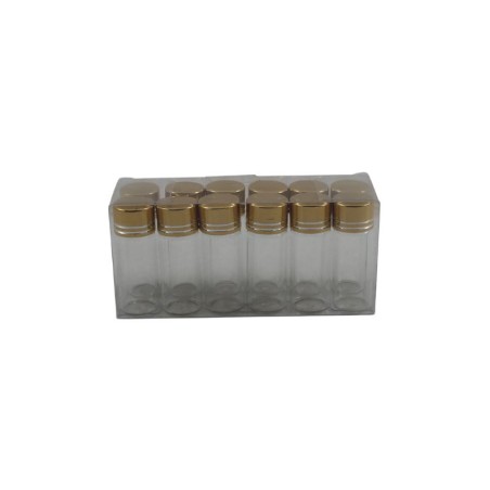 FRASCO DE VIDRIO DE 4.5CM CON TAPA METÁLICA