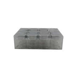 FRASCO DE VIDRIO DE 2X1.85 CON TAPA METÁLICA PLATA