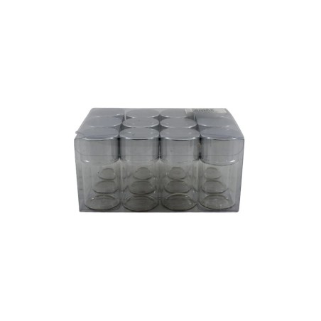 FRASCO DE VIDRIO DE 2X1.2 CON TAPA METÁLICA PLATA