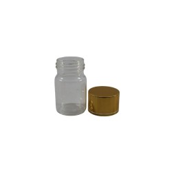 FRASCO DE VIDRIO 2X1.2 CON TAPA DORADA