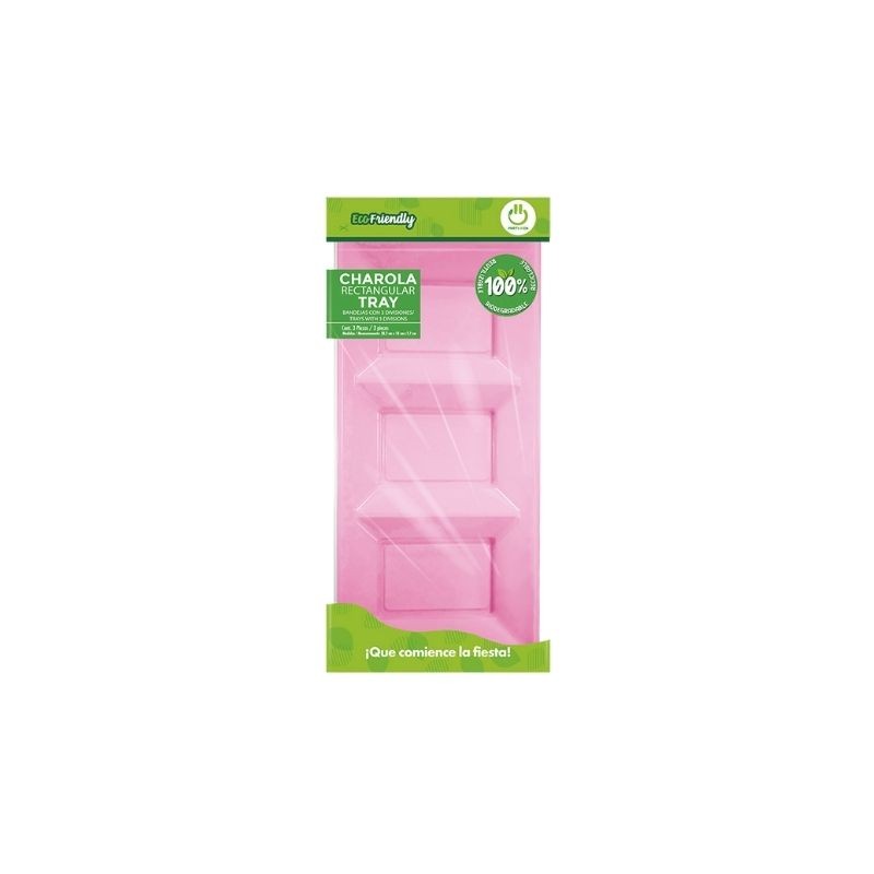 CHAROLA SECCIONAL RECTANGULAR  ROSA