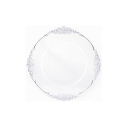 PLATO 13 BORDE PLATEADO BARROCO