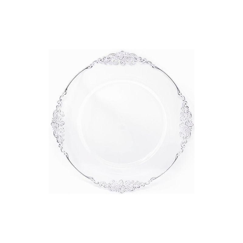 PLATO 13 BORDE PLATEADO BARROCO