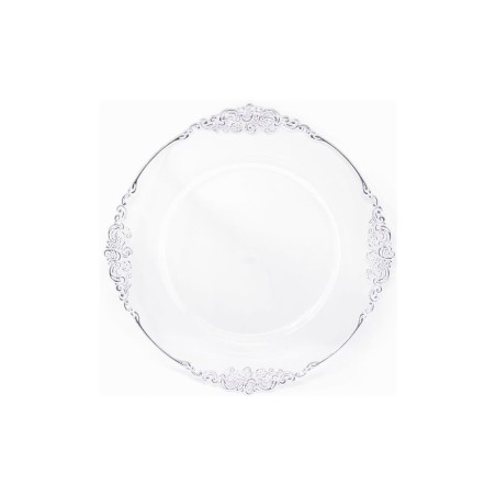 PLATO 13 BORDE PLATEADO BARROCO