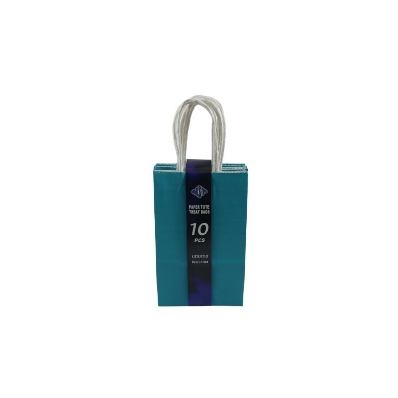 BOLSA DE PAPEL CON ASA 8X5 TURQUESA