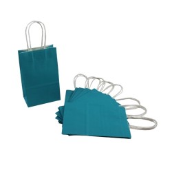 BOLSA DE PAPEL CON ASA 8X5 TURQUESA