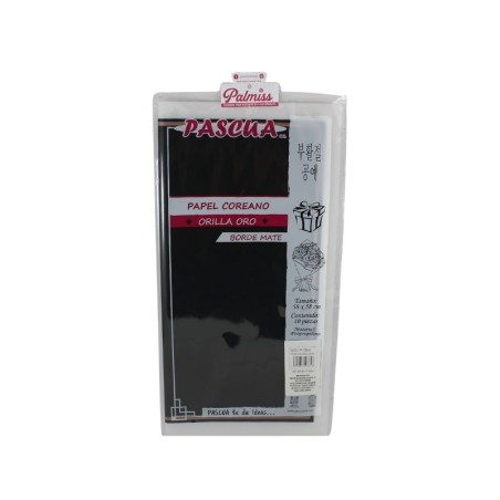 PAPEL COREANO NEGRO MARCO ORO