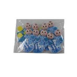 FIGURA DE FOMI BEBÉ CON TETERA AZUL