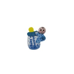 FIGURA DE FOMI BEBÉ CON TETERA AZUL