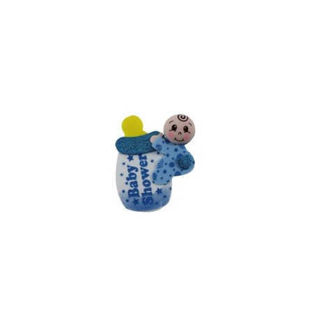 FIGURA DE FOMI BEBÉ CON TETERA AZUL