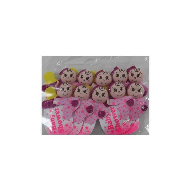 FIGURA DE FOMI BEBÉ CON TETERA ROSA