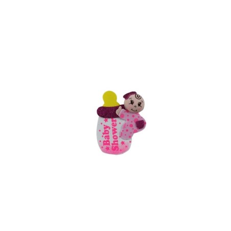 FIGURA DE FOMI BEBÉ CON TETERA ROSA