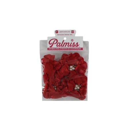 FLOR ROJO 8CM CON PERLA