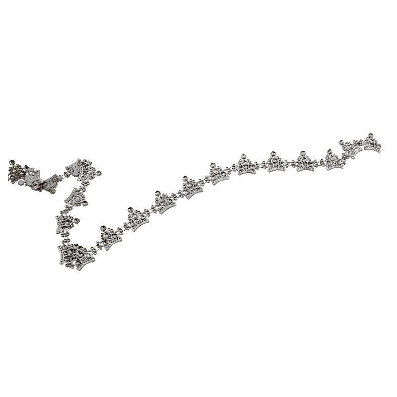 STRASS CORONA 3.5CM PLATA
