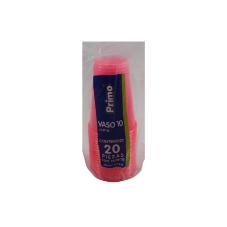 VASO NUM 10 NEÓN ROSA