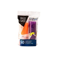 VASO PARA SHOT NARANJA Y MORADO