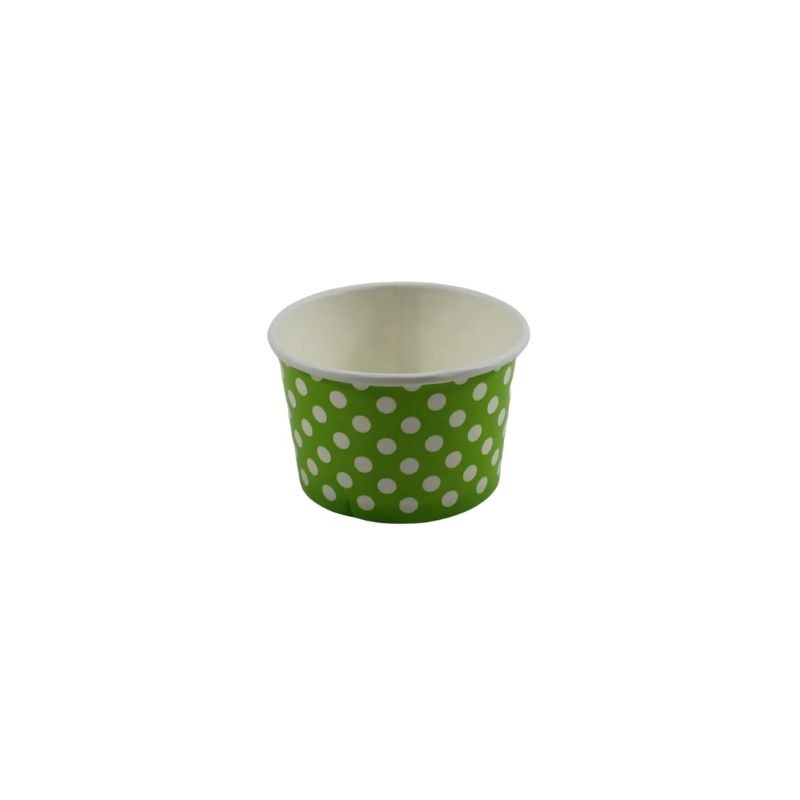 VASO PUNTITOS VERDE LIMON 5X7CM