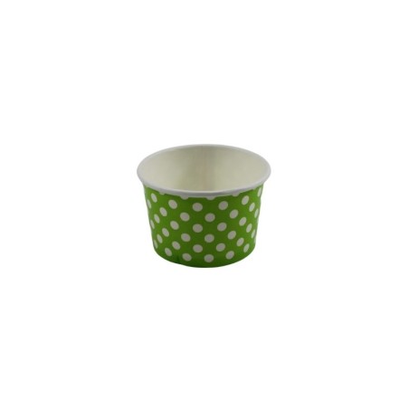 VASO PUNTITOS VERDE LIMON 5X7CM