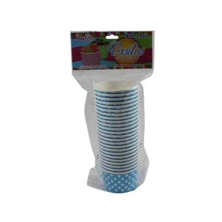 VASO PUNTITOS AZUL CIELO 5X7CM