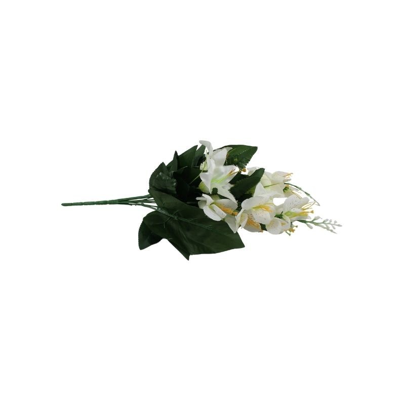 RAMO DE FLORES Y FOLLAJE MIXTO BEIGE X10