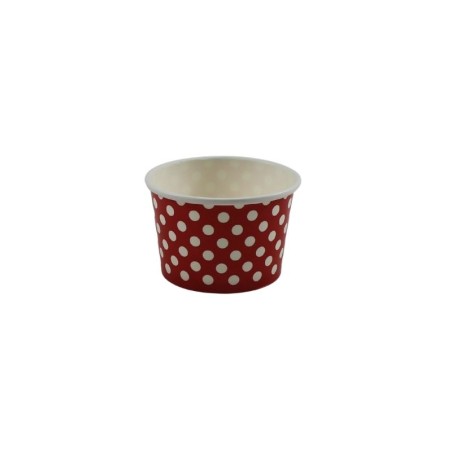 VASO PUNTITOS ROJO 5X7CM